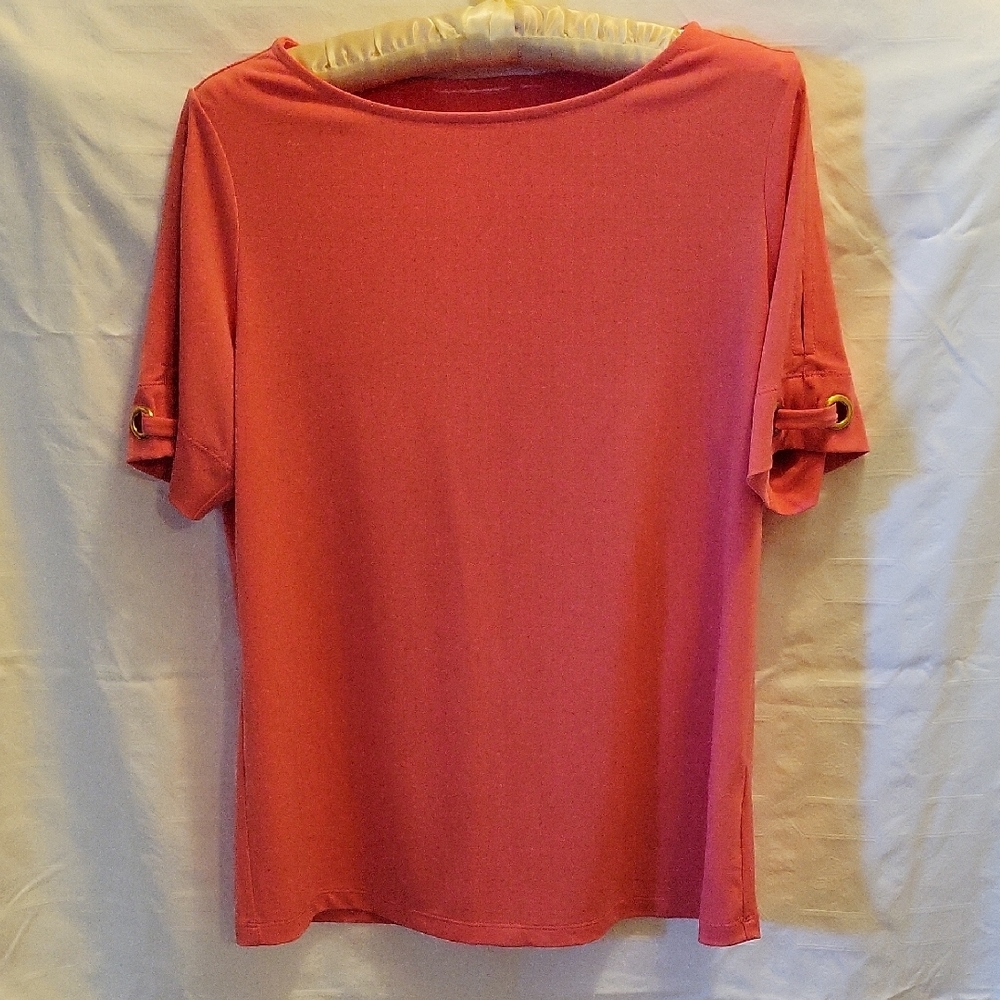 Susan Graver Coral Short Sleeve Tee